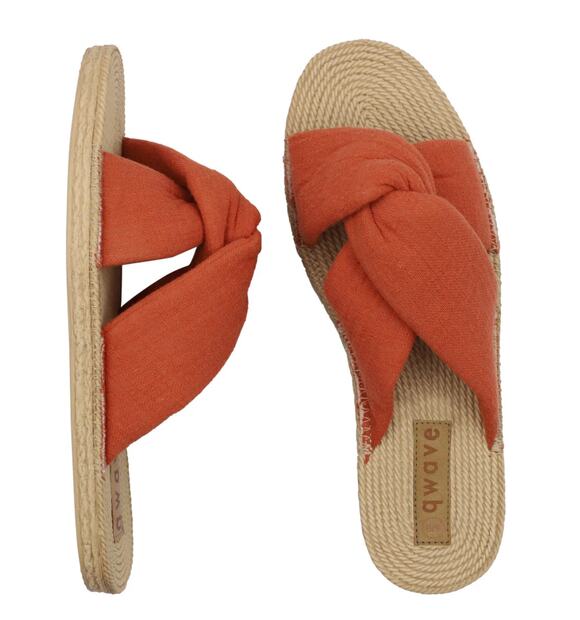 Quave Shoes - QWAVE Women's Comfort Slides Cross Strap Cushioned Rope Footbed Size 8 New